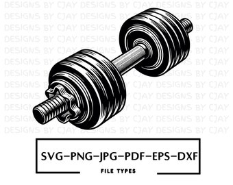 Dumbbell SVG | Fitness Clipart | Weight Lifting Clipart | Workout SVG | Gym Cut files | Barbell svg | Crossfit svg | Gym Silhouette | DB png