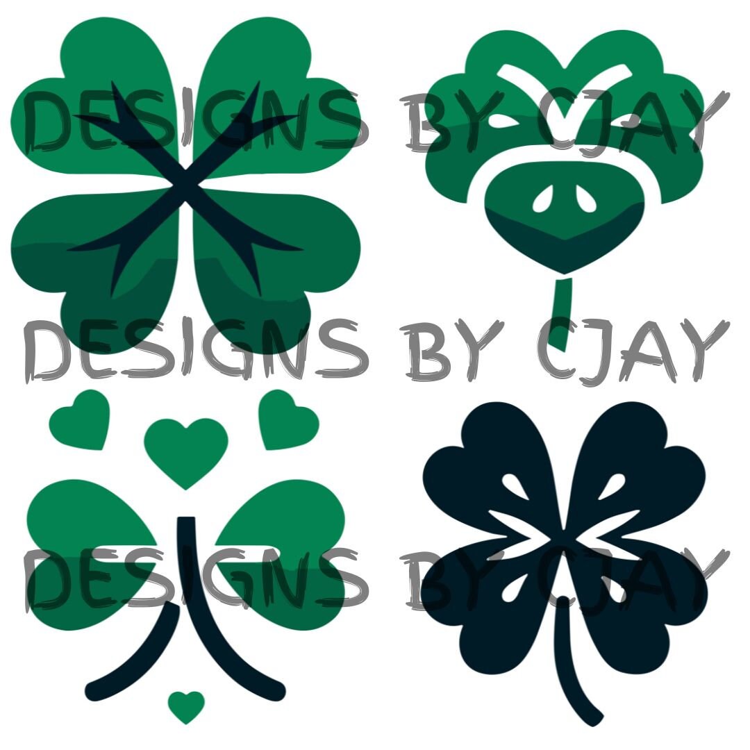 Shamrock SVG Bundle | Clover Leaf SVG | St Patricks PNG | 4 Leaf Clover ...