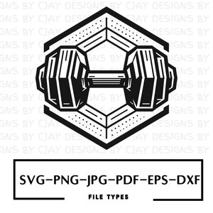 Dumbbell SVG | Crossfit svg | Barbell svg | Gym Cut files | Weights svg | Gym png | Weight Lifting SVG | Workout SVG | Gym Silhouette