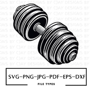 Dumbbell SVG | Gym Cut files | Weight Lifting SVG | Workout svg | Barbell svg | Crossfit svg | Gym Silhouette | Weights svg | Gym svg png