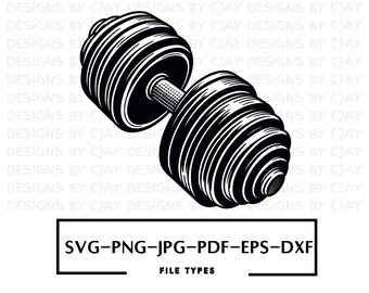 Dumbbell SVG | Gym Cut files | Weight Lifting SVG | Workout svg | Barbell svg | Crossfit svg | Gym Silhouette | Weights svg | Gym svg png