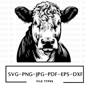 Hereford SVG | Hereford Laser Cut File | Die Cut Hereford Cricut Bull Vector | Hereford Cattle svg | Hereford Head Portrait digital design