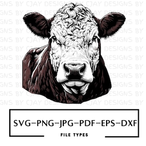 Hereford SVG | Hereford Clip Art | Hereford Cricut | Hereford Die Cut | Hereford Vector | Hereford Laser Cut File | Bull Vector Graphic Art