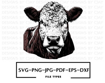 Hereford SVG | Hereford Clip Art | Hereford Cricut | Hereford Die Cut | Hereford Vector | Hereford Laser Cut File | Bull Vector Graphic Art