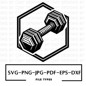 Dumbbell SVG | Gym Silhouette | Gym Cut files | Barbell svg | Weight svg | Gym png | Weight Lifting SVG | Workout SVG | Crossfit png