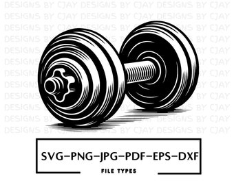 Dumbbell SVG | Weight Lifting SVG | Gym Cut files | Workout svg | Barbell svg | Crossfit svg | Gym Silhouette | Weights svg | Gym svg png