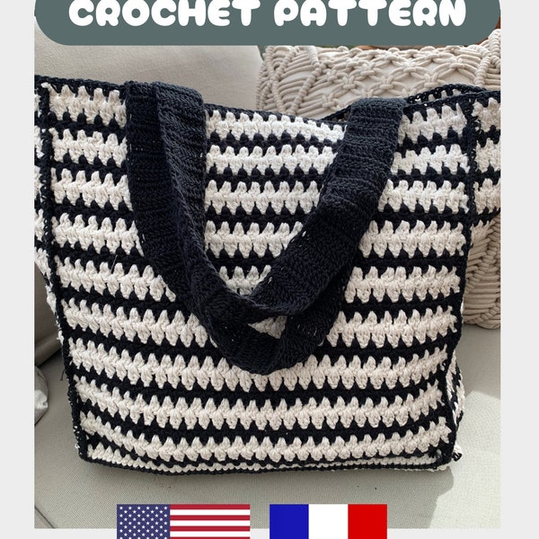 Crochet tote bag Pattern, pdf pattern, beach bag,yarn bab, knitting bag, crochet pattern, crochet project bag, clutch bag,