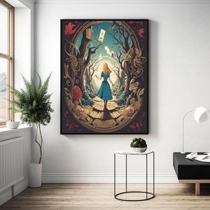 Alice in Wonderland, Alice Canvas, White Rabbit Canvas, Movies Canvas, Movie Room Decor, Wall Art Decor, Living Room, Personalized Gift,
