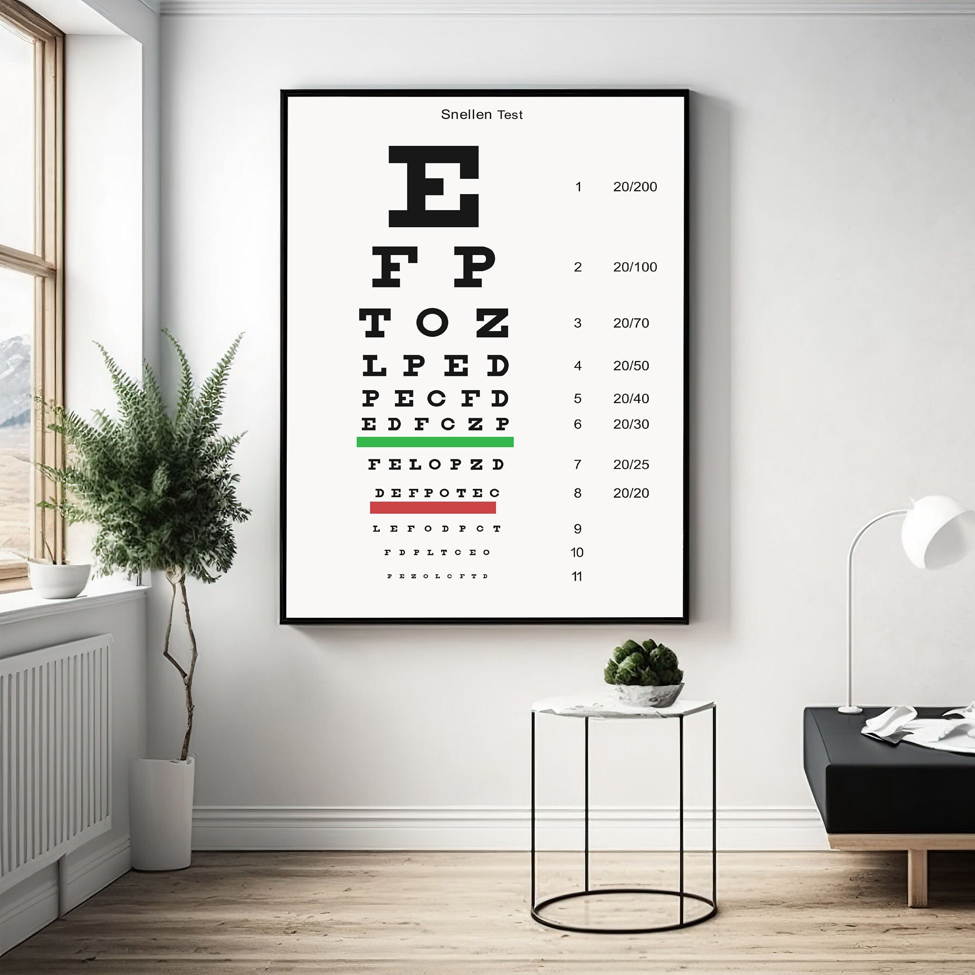 Snellen eye chart - Etsy 日本