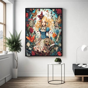 Alice in Wonderland, Alice Canvas, White Rabbit Canvas, Movies Canvas, Movie Room Decor, Wall Art Decor, Living Room, Personalized Gift,