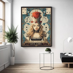 Alice in Wonderland, Alice Canvas, White Rabbit Canvas, Movies Canvas, Movie Room Decor, Wall Art Decor, Living Room, Personalized Gift,