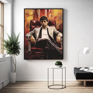 Scarface Canvas, Scarface Wall Art, Tony Montana Canvas, Movie Poster Canvas, Room Decor, Wall Art Decor, Living Room,Personalized Gift,