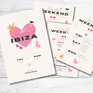 IBIZA HEN PARTY | 4 Page Hen Party Itinerary | Editable Template | Bachelorette Itinerary | Digital Download | Printable Itinerary