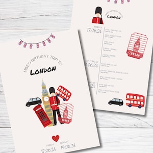 Roteiro de Viagem a Londres | Aniversário | Despedida de Solteira | Fim de Semana | Modelo Editável | Download Instantâneo