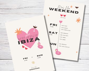 Ibiza Hen Party Itinerary Template: Editable Bachelorette Weekend (Digital Download)