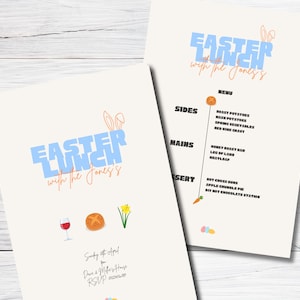 Oster-Mittagsmenü | Reiseverlauf | Oster-Wochenende | Sonntagslunch Vorlage | Bearbeitbare Vorlage | Sofort Download