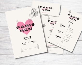 Paris Hen Party Travel Itinerary Trip Template: Editable Bachelorette Weekend (Digital Download)