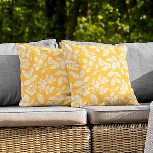 Bright Leaf Outdoor Pillow: UV & Water Resistant - Made in USA