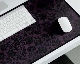 Gothic Schreibtischmatte - Elegantes Schwarz auf Dunkelviolett, Academia Style, erhältlich in 3 Größen - Büro & Wohnkultur, Gothic Purple Mauspad