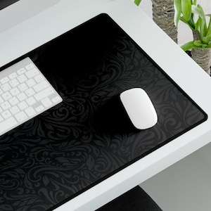 Gothic Desk Mat - Elegant Black Desk Pad for Goth Office Decor & Dark Aesthetic Accessories