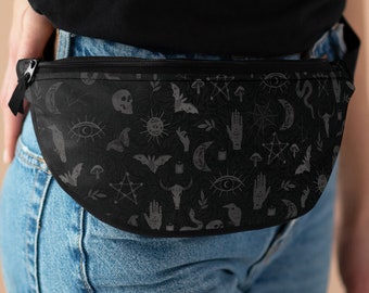 Goth Fanny Pack: Black Mystic Celestial Belt Bag
