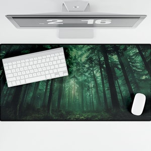 Forest Desk Mat: Nature-Inspired Office Decor - Anti-Fray Edges