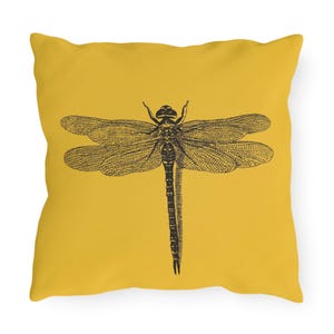 Outdoor Pillow - Dragonfly Yellow, UV and Water Resistant Pillow (No AI) image 7