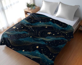 星空柄掛け布団カバー：軽量マイクロファイバー寝具 - Etsy 日本