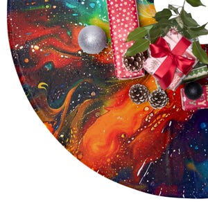 Cosmic Galaxy Christmas Tree Skirt: Groovy Holiday Decor