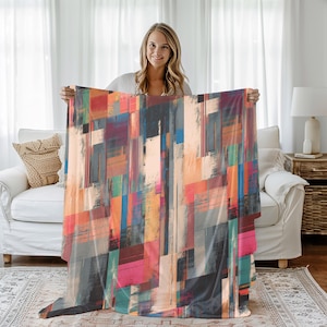 Glitch Soft Throw Blanket - Retro Glitch - Extra-Soft Double-Sided Snuggle Cozy Throw for Bed & Couch, Fleece Blanket, Cozy Decor