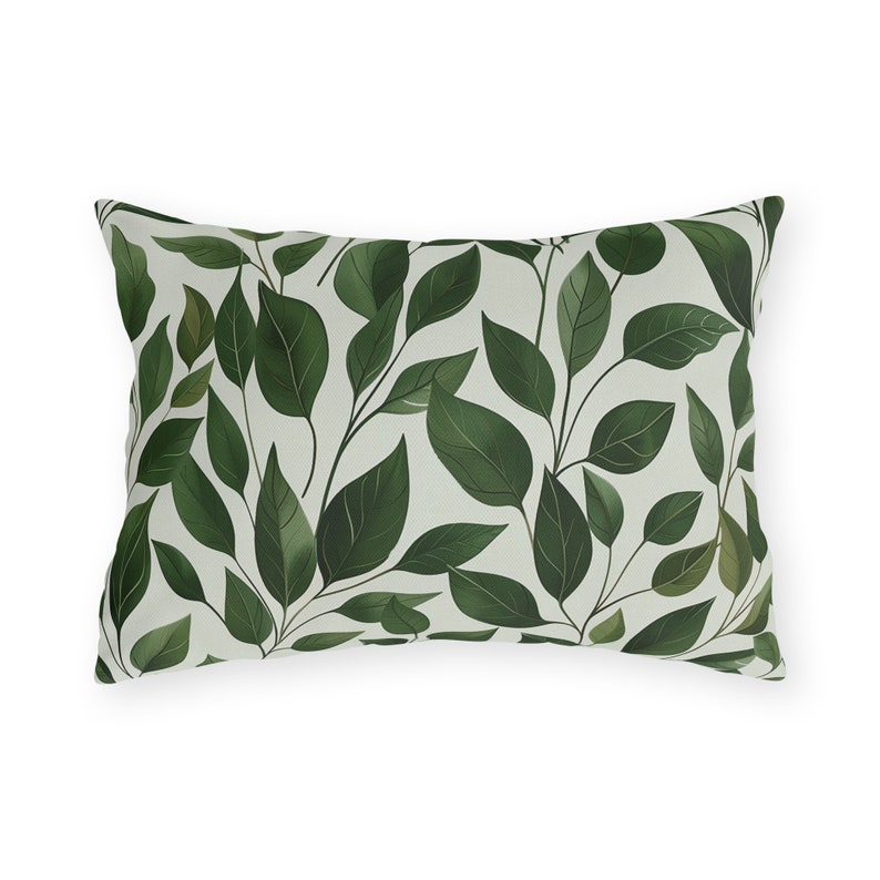 Green Leaf Outdoor Pillow - Thumbnail 2