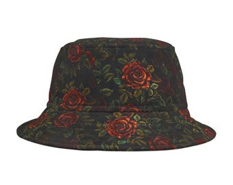 90s Black Velvet Blossom Hat Flowers Upturned Brim Hippy 