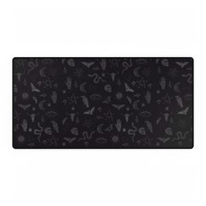 Witchy Desk Mat: Mystical Goth Black Design - Anti-Fray Edges