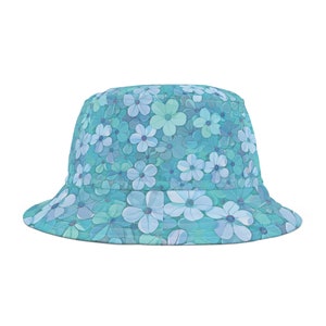 Blue Bucket Hat — Light Blue Fine Quality Durable Polyester, Stylish Accessory for Men & Women