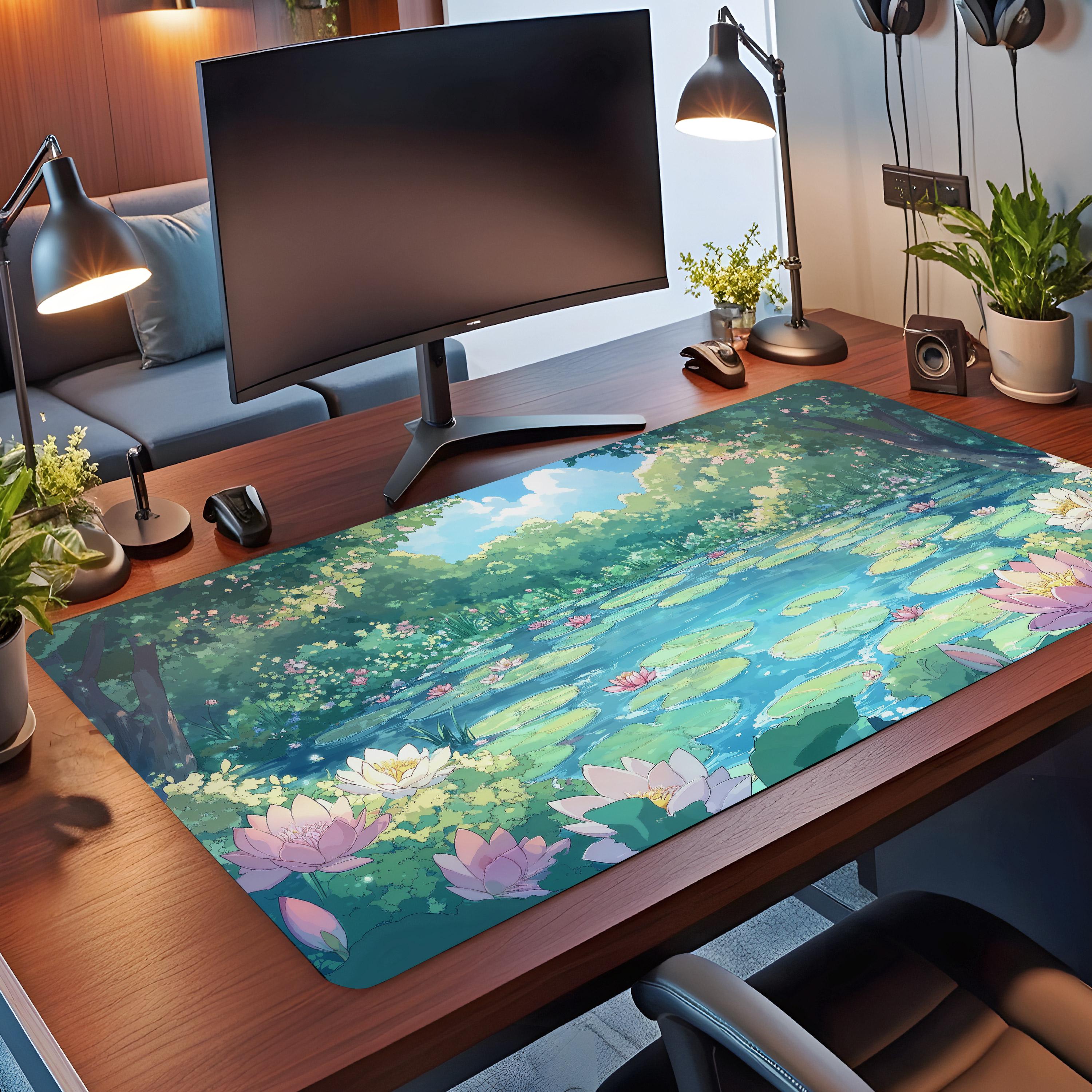 Lily Pond Deskmat XL: Lo-fi Anime Zen Desk Mat