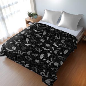 Gothic Duvet Cover: Witchy Black Bedding, Dark Home Decor