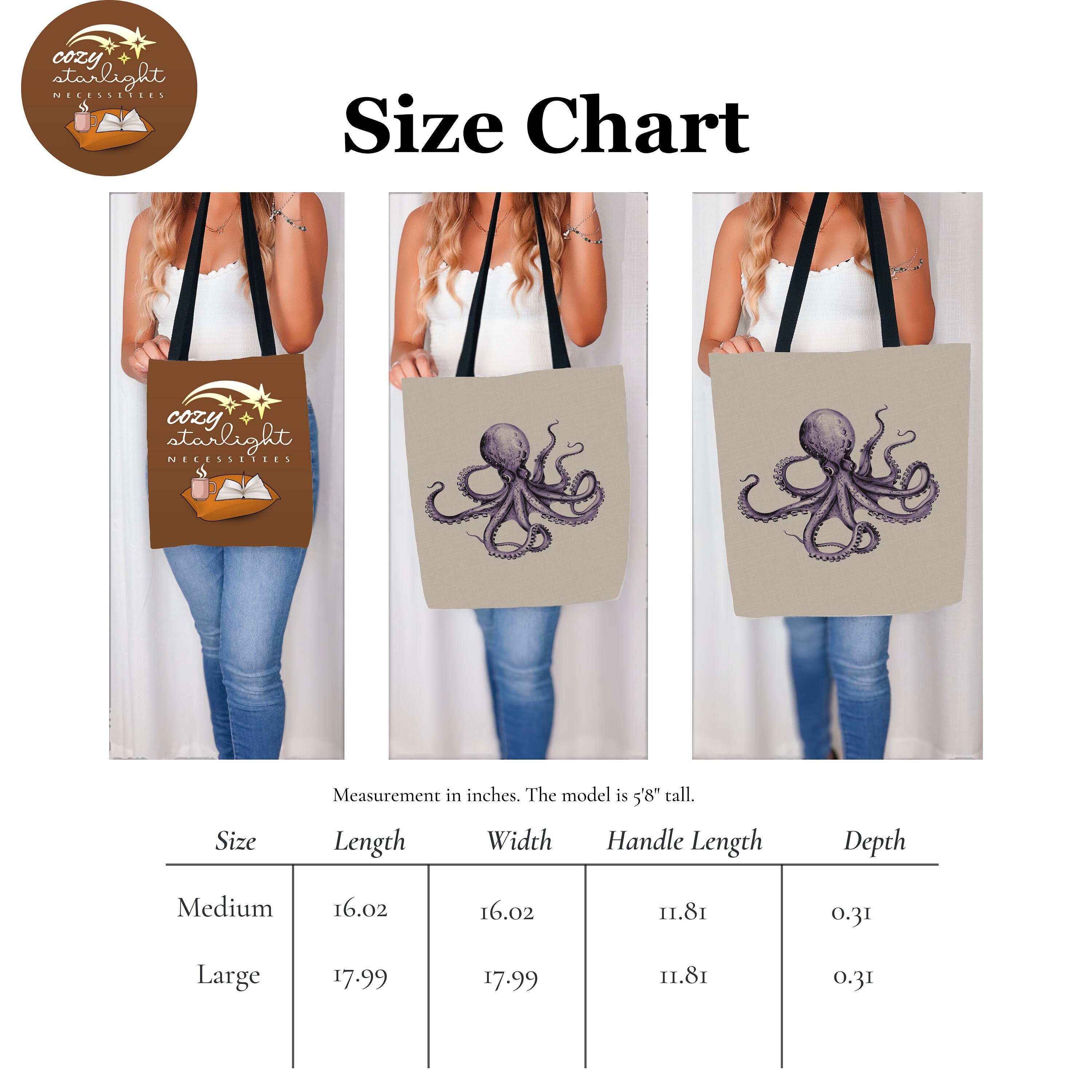 Vintage Octopus Tote Bag: Ocean Inspired Sea Creature Carryall - Etsy