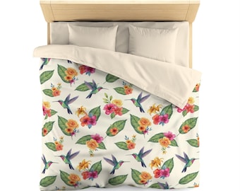 Funda nórdica Colibrí: Ropa de cama de microfibra colorida