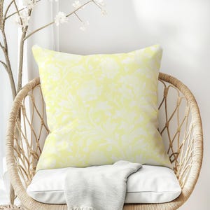 Pastel Pillow - Yellow Botanical, Fine Quality Yellow Throw Pillow for Sofa, Bed & Home Decor, Soft Decorative Cushion