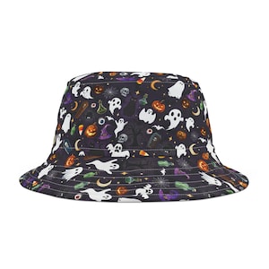 Halloween Bucket Hat: Spooky Ghosts, Spiders, and Potions