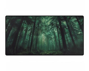 Tappetino da scrivania a tema foresta: decorazione per ufficio ispirata alla natura, base in gomma antiscivolo