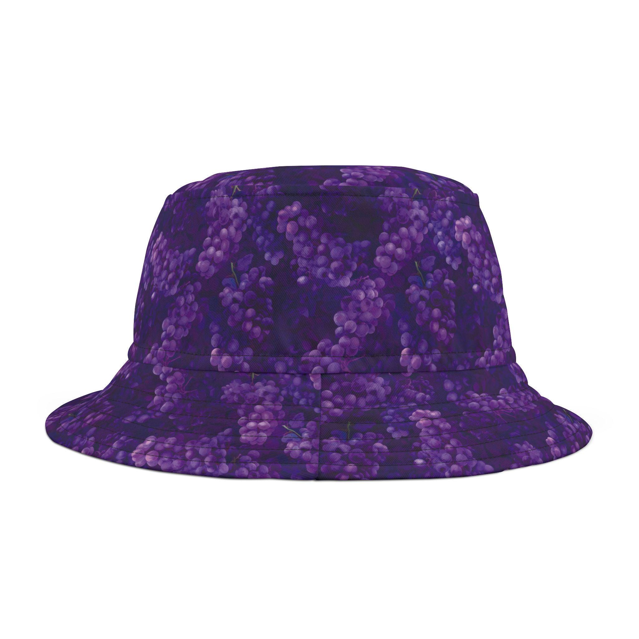 Purple Grapes Bucket Hat: USA Made Polyester Sun Hat - Etsy
