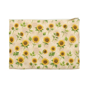 Sunflower Accessory Pouch, Travel Pouch, Tarot Bag, Sunflower Accessory Bag, Flowers Pouch, Travel Bag, Makeup Bag, Pencil Case