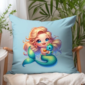 Mermaid pillow with photo hot sale
