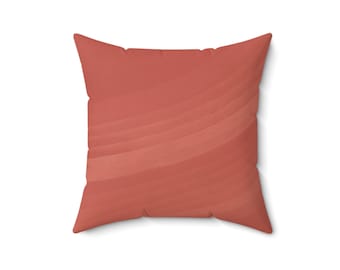 Coral Waves Pillow: Abstract Faux Suede Throw Pillow