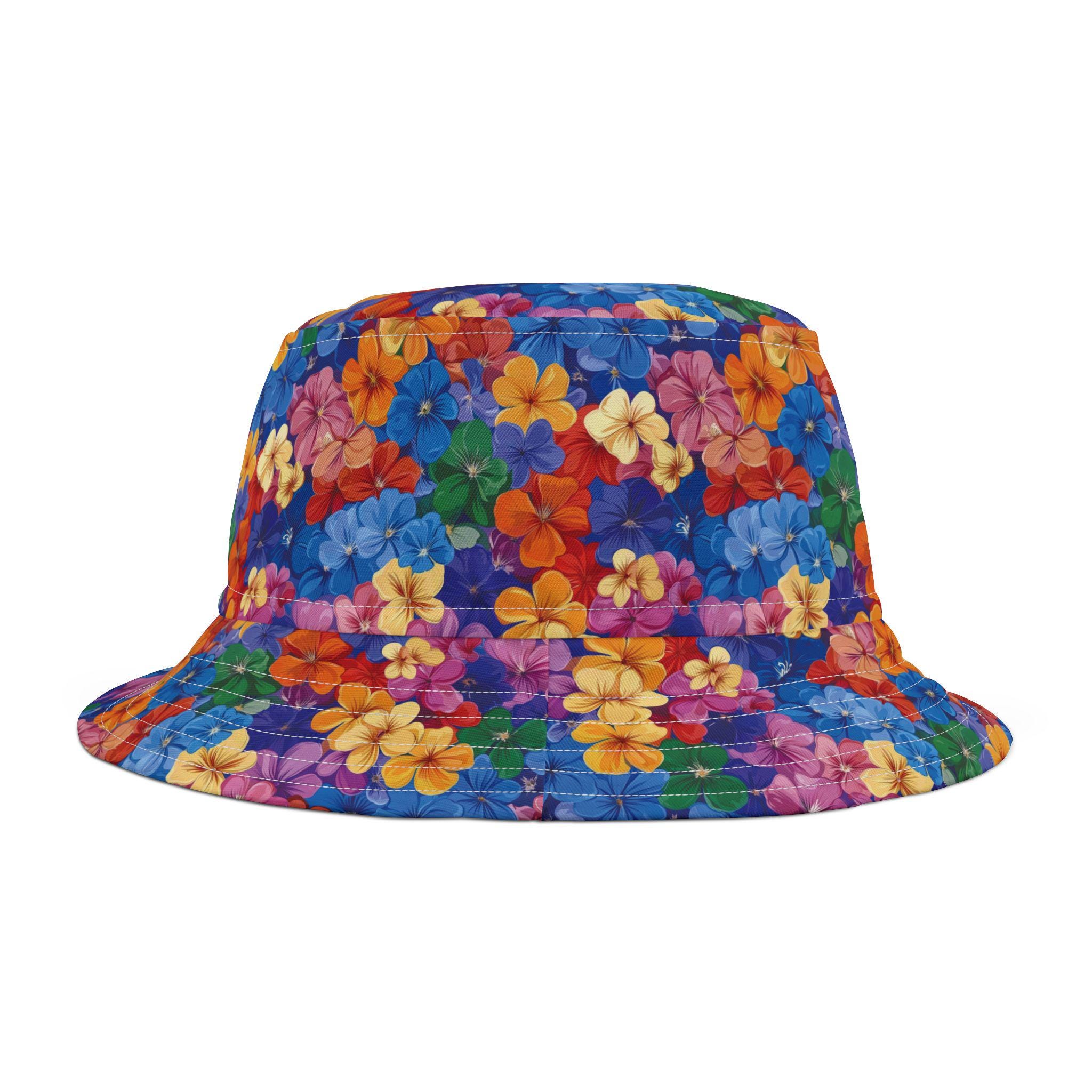 Flowers Bucket Hat - Fine Quality Durable Polyester, Stylish