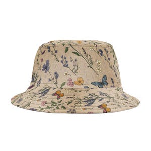 Cottagecore Floral Bucket Hat, Whimsical Wildflower Durable Polyester Bucket Hat, Summer Hat, Summer Bucket Hat