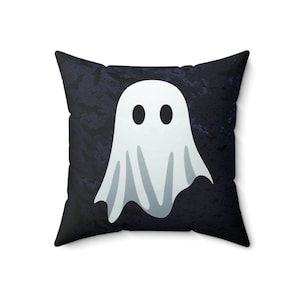 Almohada fantasma, linda almohada fantasma, decoración de Halloween, almohada cuadrada de gamuza sintética suave, almohada de Halloween