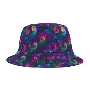 Rainbow Galaxy Rave Fischerhut: Strapazierfähiges Polyester, Festival EDM Stil
