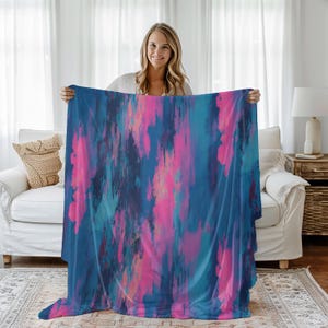 Glitch Soft Throw Blanket - Vaporwave Glitch, Extra-Soft Double-Sided Snuggle Cozy Throw for Bed & Couch, Fleece Blanket, Cozy Decor